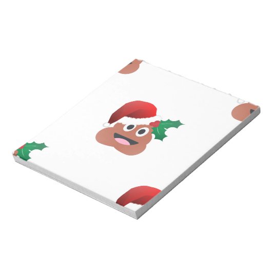 santa claus poop emoji notitieblok (Linkerzijde)