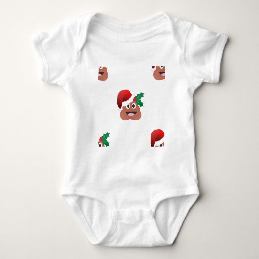 santa claus poop emoji romper (Voorkant)