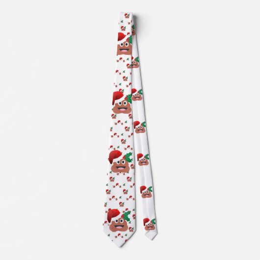 santa claus poop emoji stropdas (Voorkant)