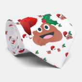 santa claus poop emoji stropdas (Opgerold)