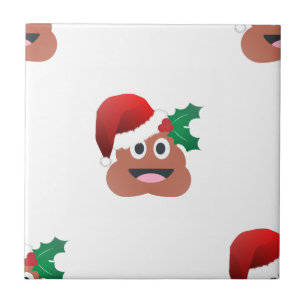 santa claus poop emoji tegeltje