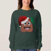 santa claus poop emoji womens sweatshirt (Voorkant)