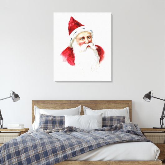 Santa Claus Portrait Canvas Afdruk (Insitu (Slaapkamer))