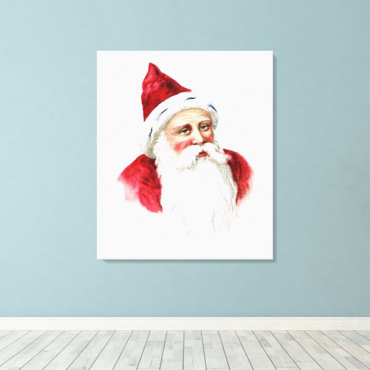 Santa Claus Portrait Canvas Afdruk (Insitu (Houten vloer))