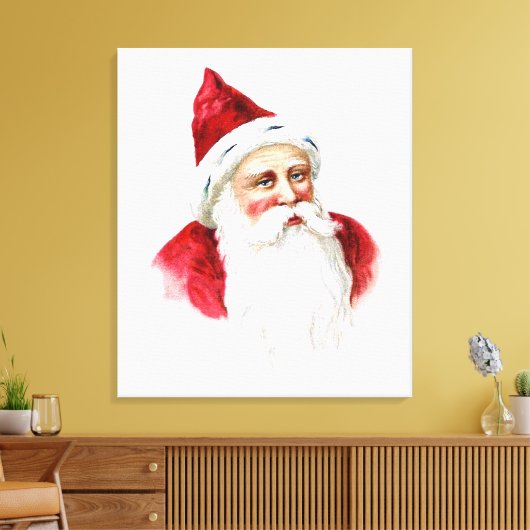 Santa Claus Portrait Canvas Afdruk (Insitu (Woonkamer))