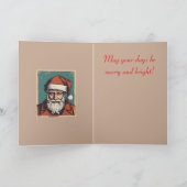 Santa Claus Portrait Pulp Culture Art Kaart (Binnen)