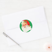 Santa Claus Portret Holly Pet Ronde Sticker (Envelop)
