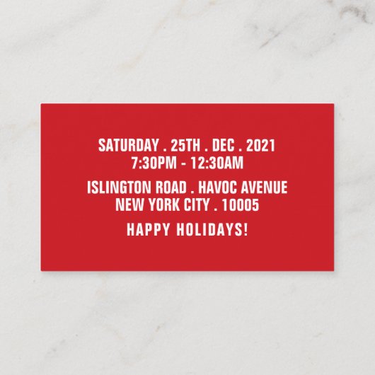 Santa Claus portret kerstfeest Ticket Invite Informatiekaartje (Achterkant)