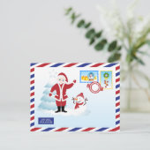 Santa Claus-postenvelop Feestdagenkaart (Staand voorkant)