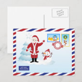 Santa Claus-postenvelop Feestdagenkaart (Voorkant / Achterkant)