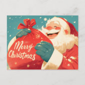Santa Claus Preparing Christmas Gifts Briefkaart (Voorkant)