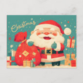 Santa Claus Preparing Christmas Gifts Briefkaart (Voorkant)