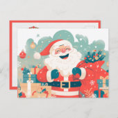 Santa Claus Preparing Christmas Gifts Feestdagenkaart (Voorkant / Achterkant)