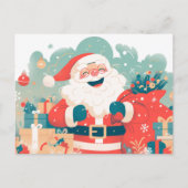 Santa Claus Preparing Christmas Gifts Feestdagenkaart (Voorkant)