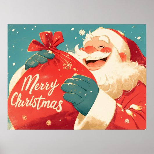 Santa Claus Preparing Christmas Gifts Poster (Voorkant)