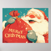 Santa Claus Preparing Christmas Gifts - Retro Art Poster (Voorkant)