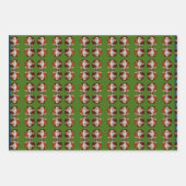 Santa Claus Prettige feestdagen kerstpatroon Inpakpapier Vel (Voorkant 3)