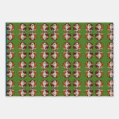 Santa Claus Prettige feestdagen kerstpatroon Inpakpapier Vel (Voorkant 2)