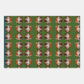Santa Claus Prettige feestdagen kerstpatroon Inpakpapier Vel (Voorkant)