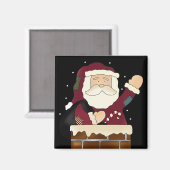 Santa Claus Prettige feestdagen Magneet (Voorkant / Achterkant)