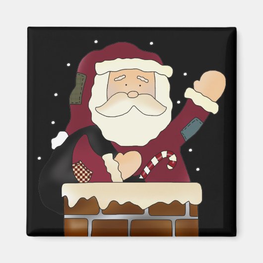 Santa Claus Prettige feestdagen Magneet (Voorkant)