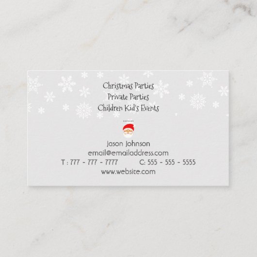 Santa Claus Professional Visitekaartje (Achterkant)