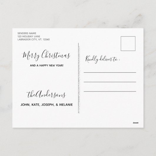 Santa Claus Puppy Black Labrador Kerstmis Feestdagenkaart (Achterkant)