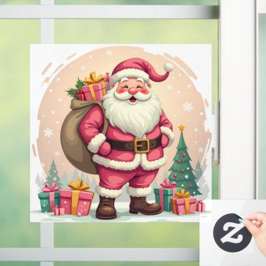 Santa Claus Raamsticker (Huis)