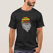 Santa Claus Rasta Pet Kerstmis Rastafarian Reggae T-shirt (Voorkant)