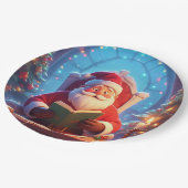 Santa Claus Reading a Book by Candlelight Papieren Bordje (Gekanteld)