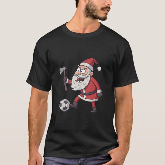 Santa Claus Rebel Footballer T-shirt (Voorkant)