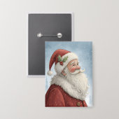 Santa Claus Rechthoek Button (Voorkant / Achterkant)