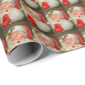  Santa Claus Red Candle Cadeaupapier (Rol Hoek)