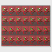 Santa Claus Red Dragon Tiled Pattern Cadeaupapier (Vlak)