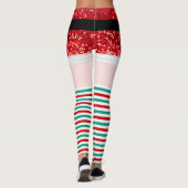 Santa Claus red glitter Leggings (Achterkant)