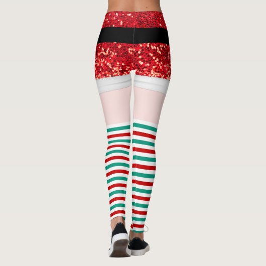 Santa Claus red glitter Leggings (Achterkant)