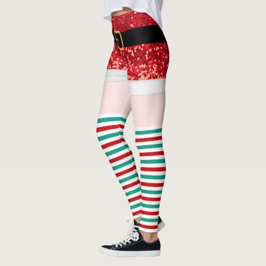 Santa Claus red glitter Leggings (Links)