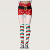 Santa Claus red glitter Leggings (Voorkant)