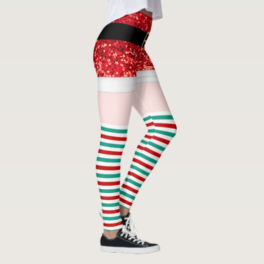 Santa Claus red glitter Leggings (Rechts)