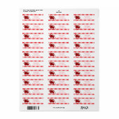 Santa Claus Red Glitter Sleigh Adresetiketten Etiket (Full Sheet)