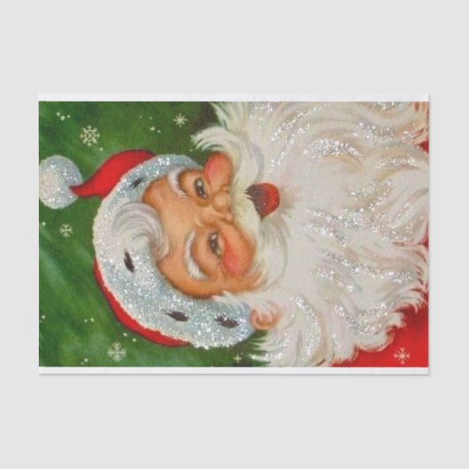 Santa Claus Red Green Tissue Paper Tissuepapier (Voorkant)