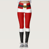 Santa Claus Red kerstkostuum Leggings (Voorkant)