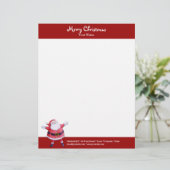Santa Claus red Kerstmis Letterhead Gepersonaliseerd Briefhoofd (Staand voorkant)