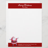 Santa Claus red Kerstmis Letterhead Gepersonaliseerd Briefhoofd (Voorkant / Achterkant)