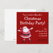 Santa Claus red Kerstmis uitnodiging (Voorkant / Achterkant)