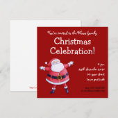 Santa Claus red kerstparty uitnodiging (Voorkant / Achterkant)