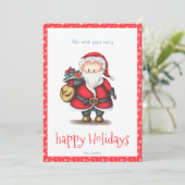 Santa Claus Red Persoonlijke kerstKaart (Staand voorkant)
