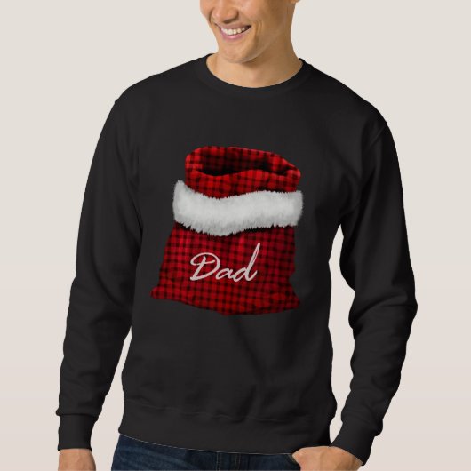 Santa Claus' Red Sack Dad Buffalo Plaid Trui (Voorkant)