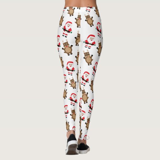 Santa Claus Red Suit Rendier Christmas Pattern Leggings (Achterkant)