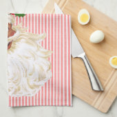 Santa Claus Red & White Stripe Kitchen Tow Theedoek (Quarter Fold)